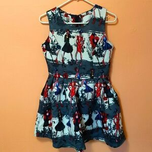 Parisstyle novelty print skater dress